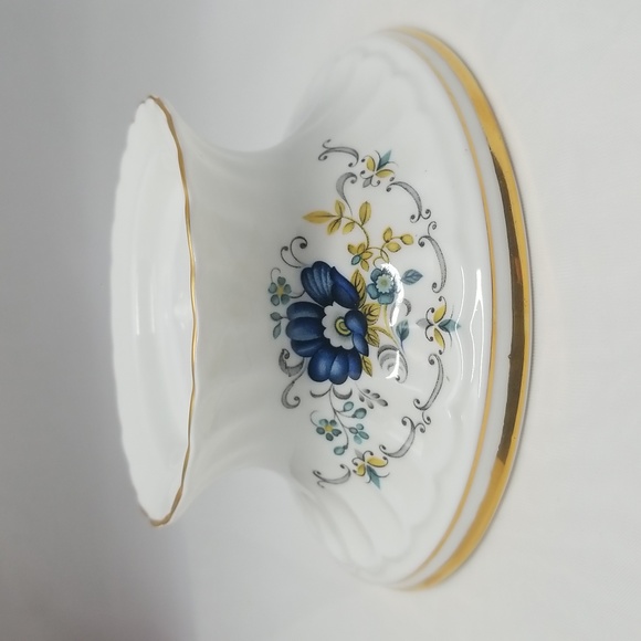 Royal Tara Irish Fine Bone China Blue Corn Flower Pillar Candle Holder - Picture 8 of 13